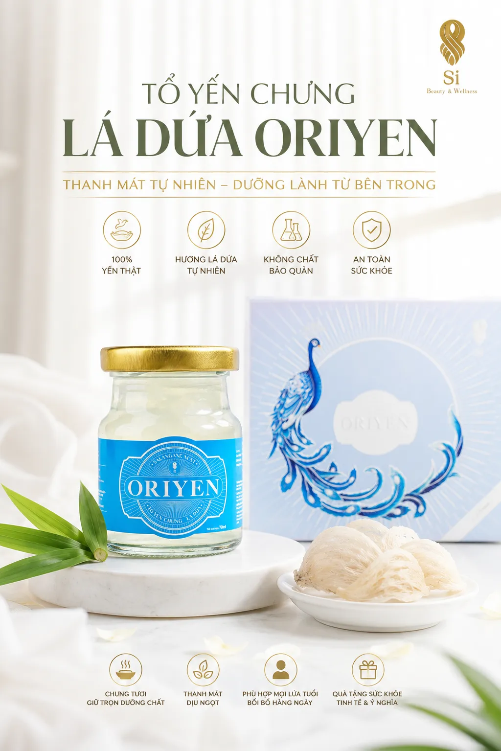 Tổ Yến Chưng Lá Dứa ORI YEN